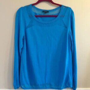 Lafayette 148 New York Lightweight Sweater in Blue Large Yacht Wife *Repaired*